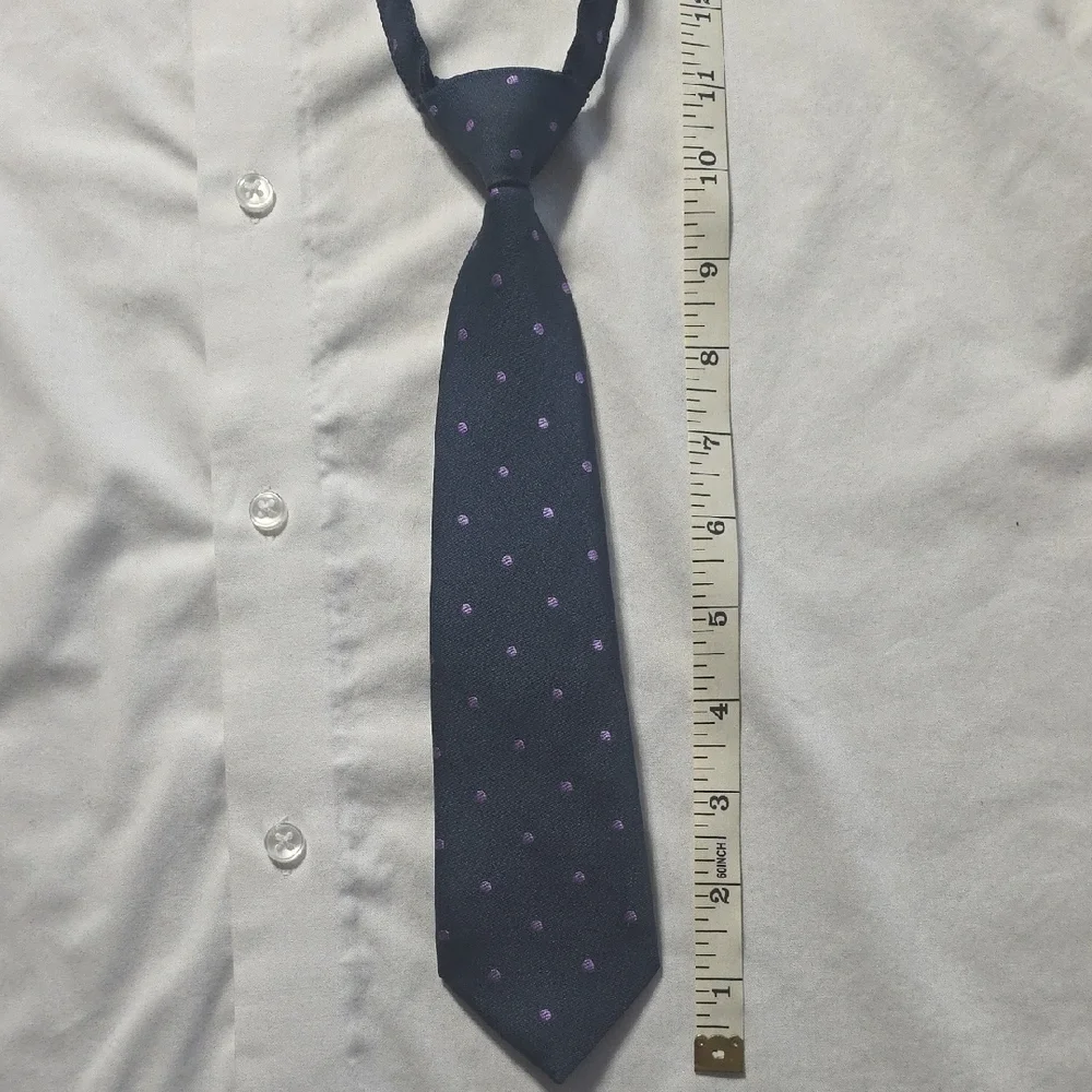 Elegant Navy and Purple Polka Dot Tie
